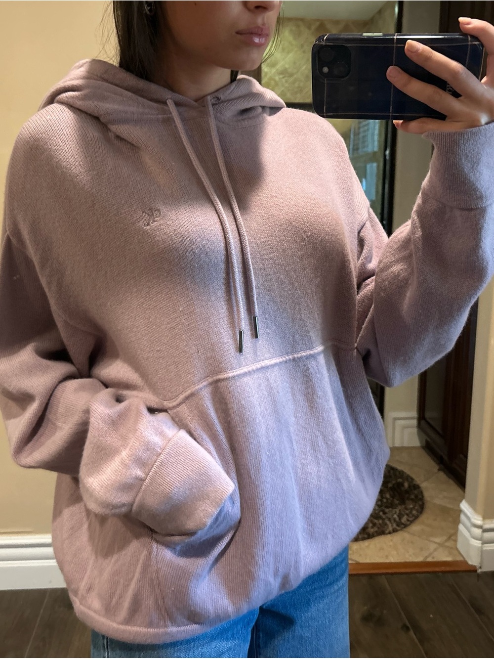 Calvin Klein Lavender Mauve Hooded Pullover Sweatshirt